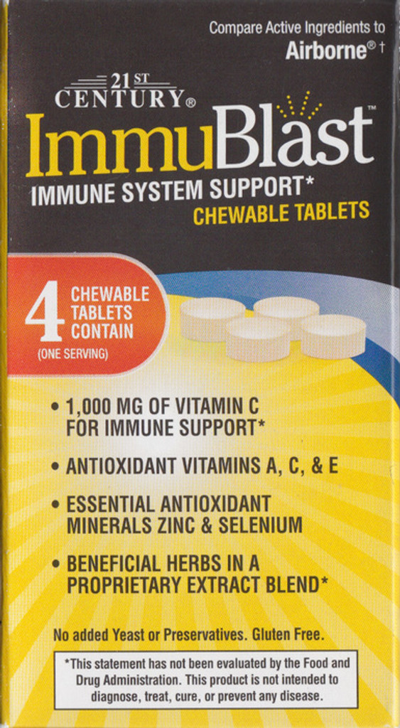 21e eeuw immublast immuunsysteem ondersteunt citrus kauwtabletten 32ct 