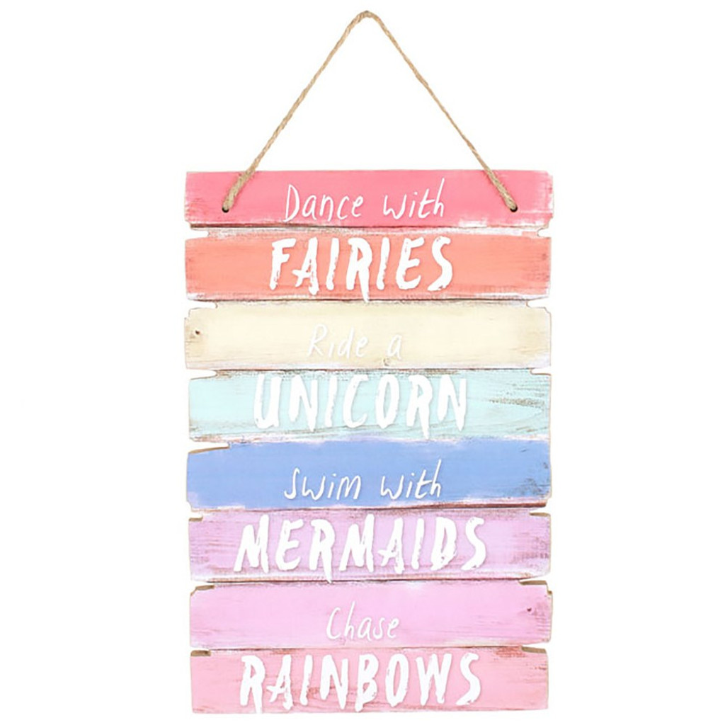 PT Colorful Dance with the Fairies Wood Hanging Wall Art Plaque