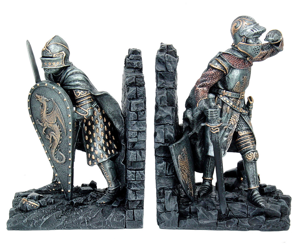 PT Knights Hand Painted Resin Bookends 