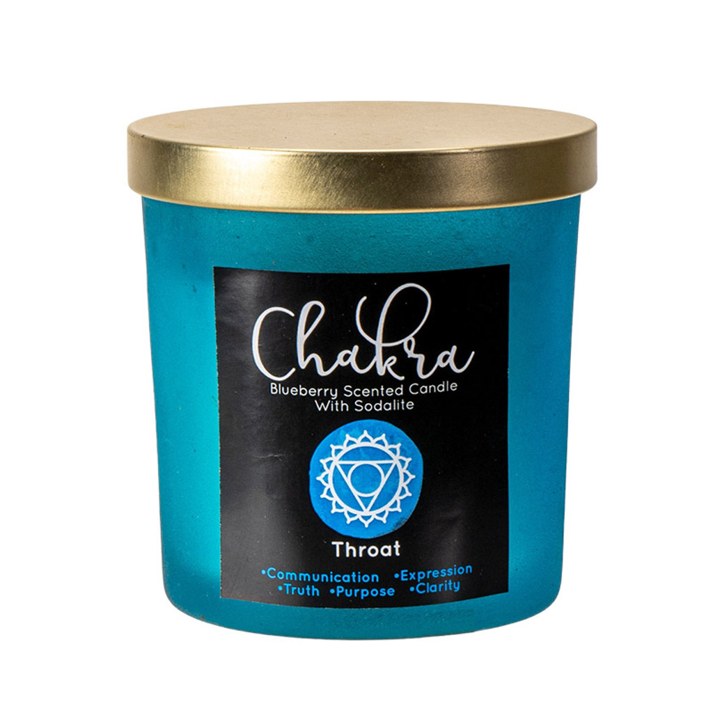 PT Throat Chakra Blueberry Scented Candle with Sodalite