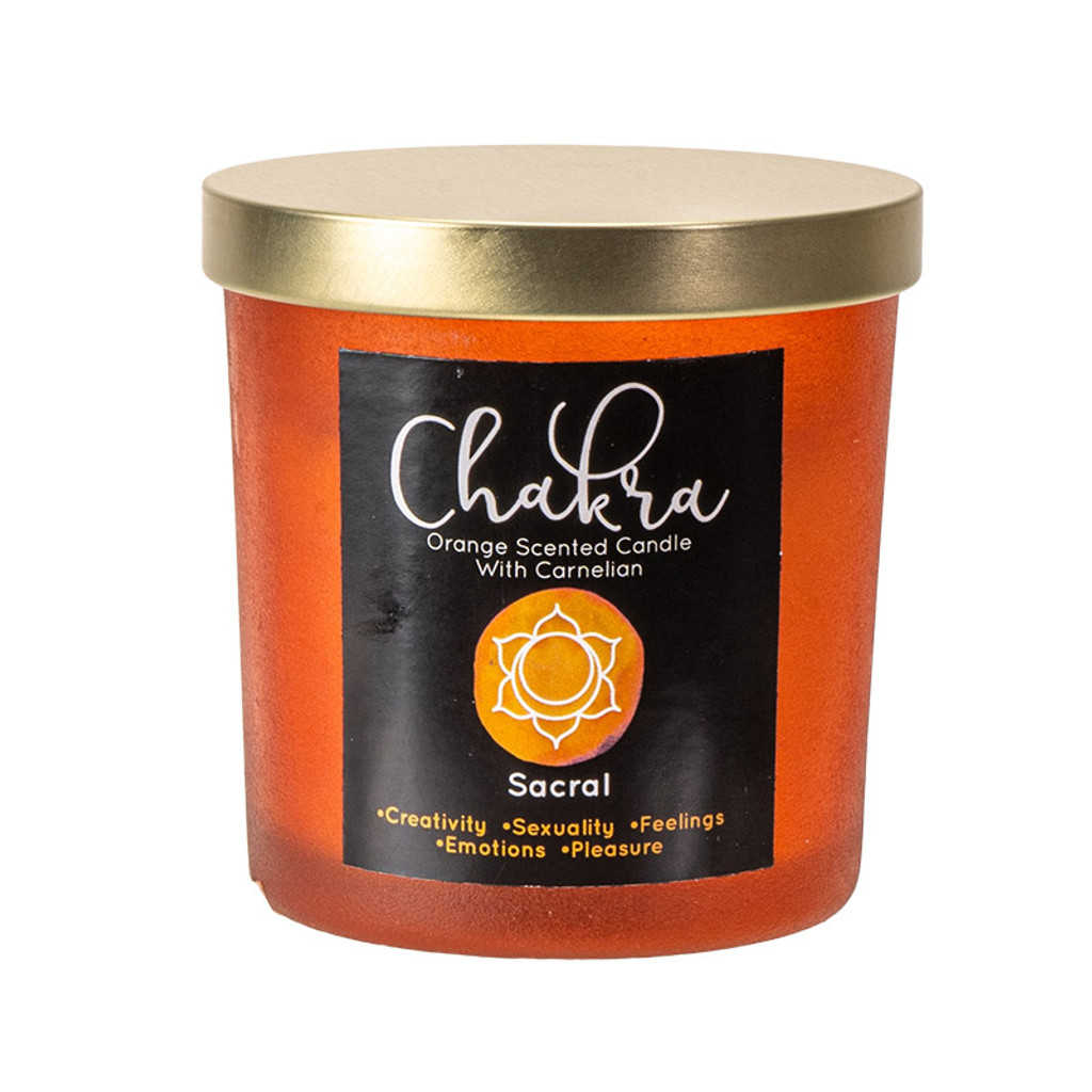 PT Sacral Chakra Orange Scented Candle with Carnelian 
