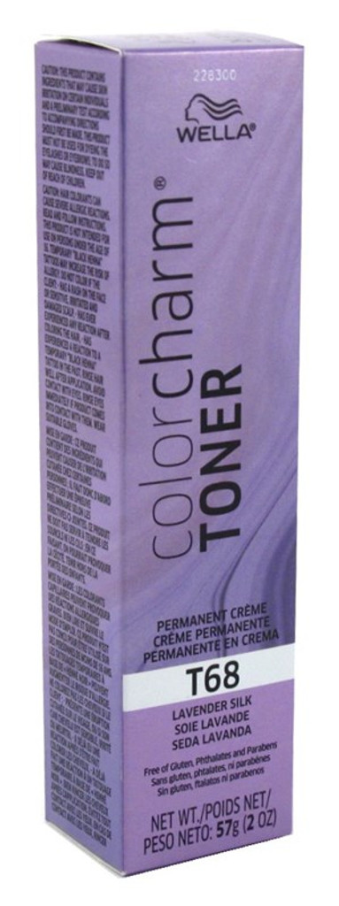 Wella color charm creme toner #t68 לבנדר משי 2oz x 3 חבילות