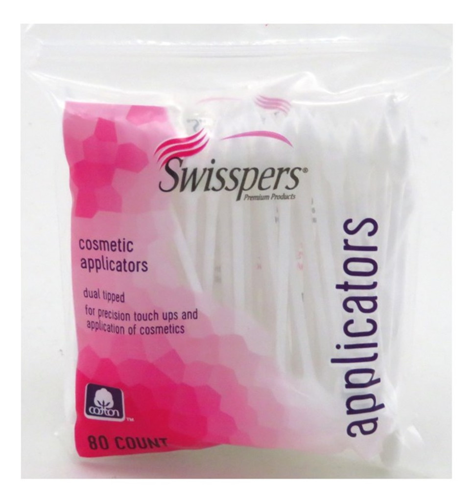 Cotonetes Swisspers com 80 contagens de aplicadores cosméticos x 3 pacotes