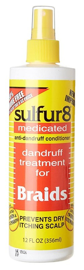 Tratamento de caspa Sulphur-8 para tranças spray de 12 onças x 3 pacotes