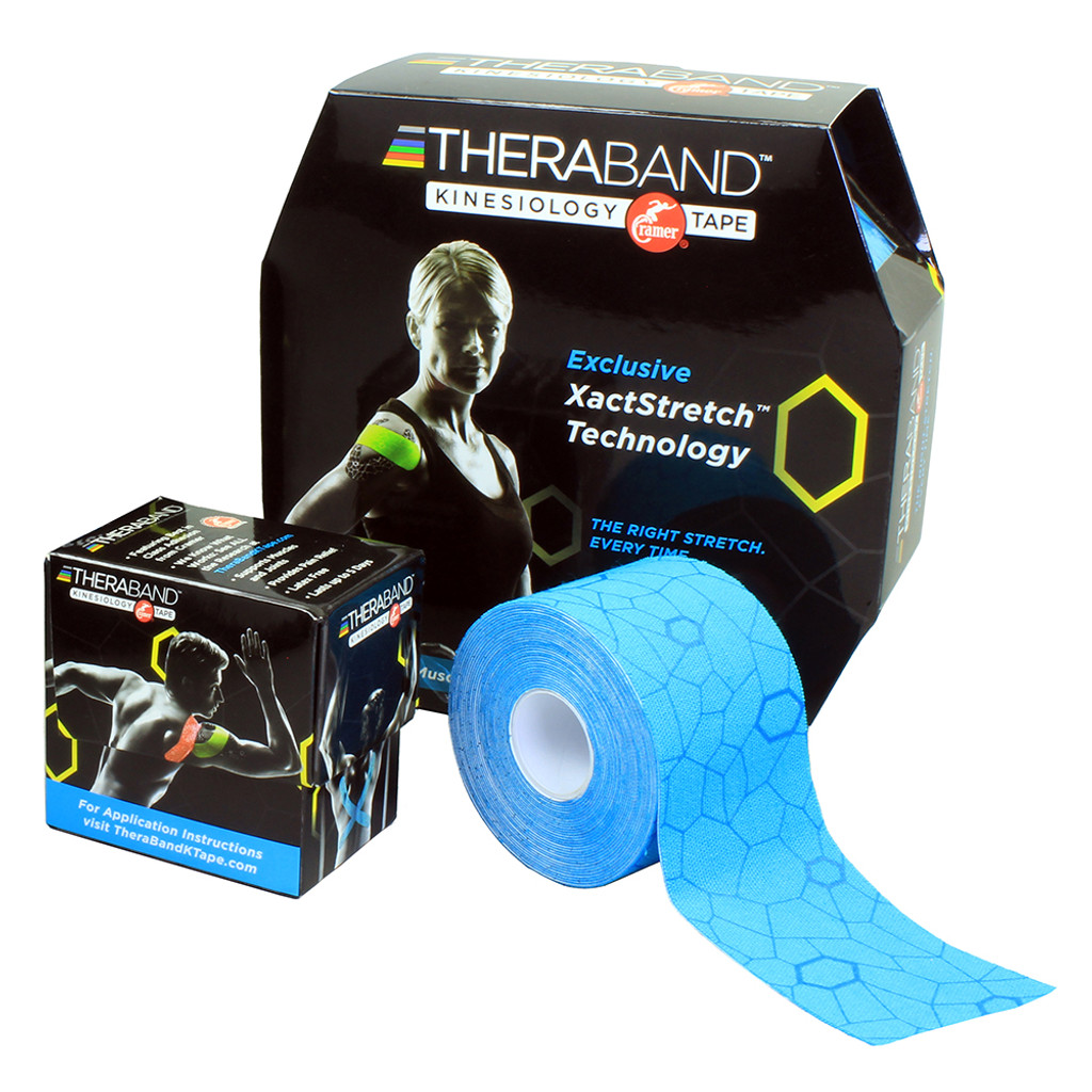 Theraband kinesiology tape roll, 6 מארז - הדפס כחול/כחול