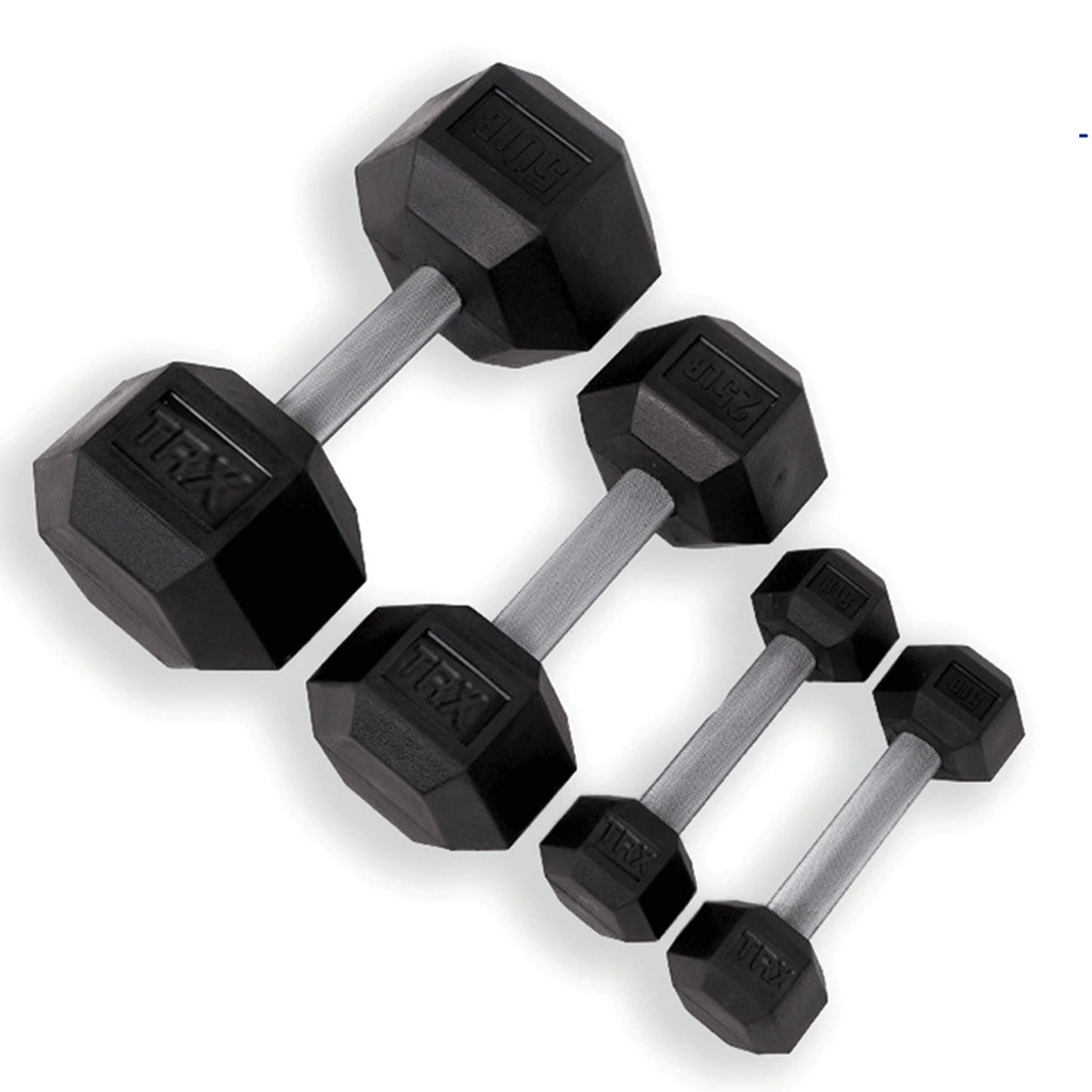 TRX Hex Rubber Dumbbell 15lbs Each