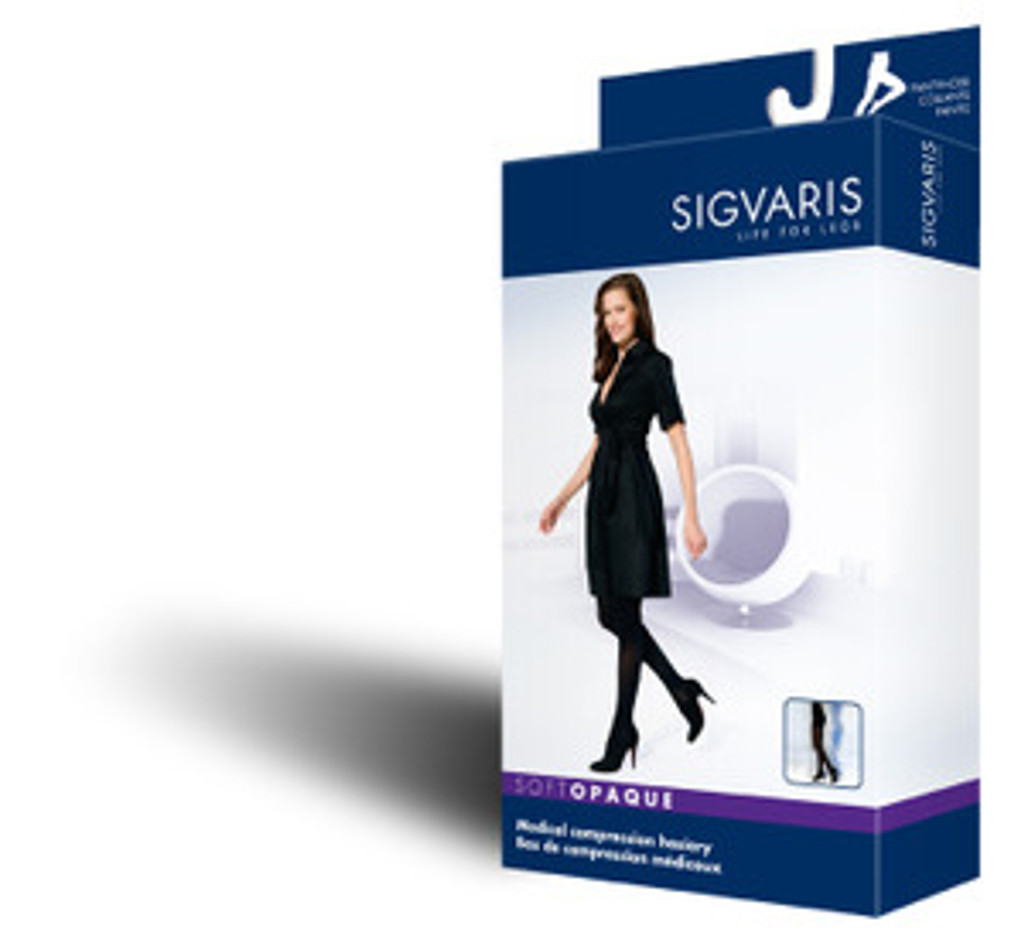 Sigvaris 840 جوارب طويلة ناعمة غير شفافة 20-30 مضغوطة عند الأصابع 842p