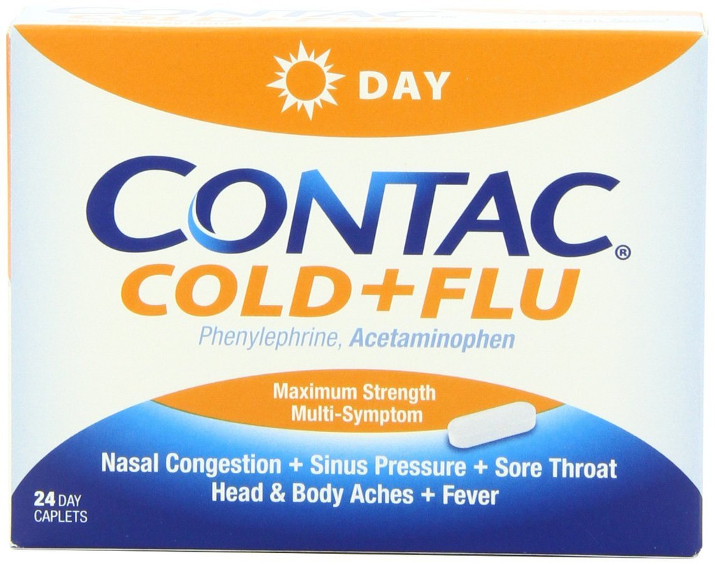 Contac Cold Flu Day ללא ישנוניות Cpl 24ct
