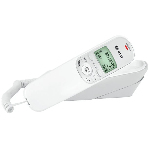AT&T Corded Trimline® Phone with Caller ID (White) - drugsupplystore.com