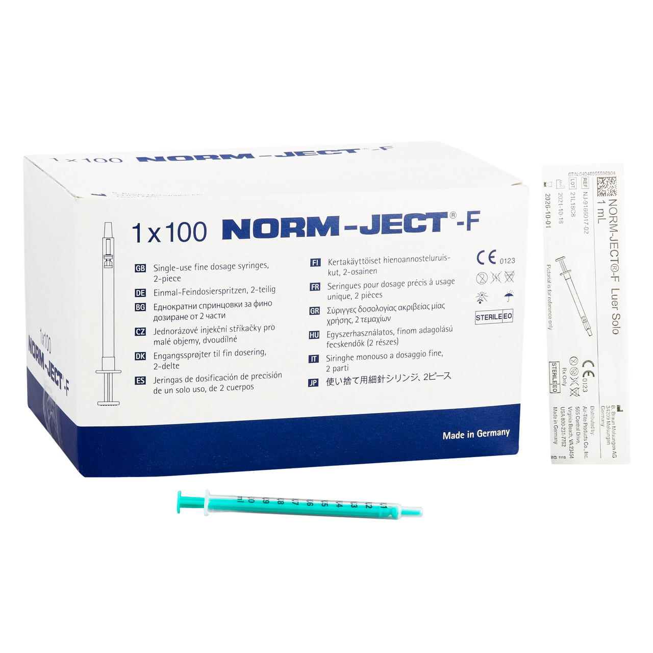 Neurotoxin Syringe Norm-Ject® 1 mL Luer Slip Tip Without Safety BOX/100 ...
