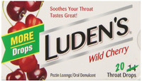 Gotas para la garganta Ludens, cereza silvestre, 20x20 ct