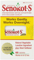 Senokot-S Natural Vegetable Laxative Ingredient Plus Stool Softener, 60 Tablets