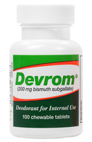 Devrom tyggetabletter Deodorant for intern bruk, middel mot lukt fra tarmgass