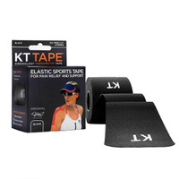 KT TAPE Original Cotton Elastic Kinesiology Therapeutic Tape Black 10 inch 20ct