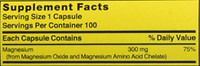 Nature's Blend Elemental Magnesium 300 mg Amino Acid Chelate 100 Ct
