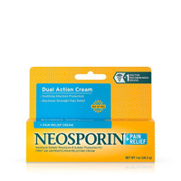 Neosporin + crema de doble acción para aliviar el dolor, 1 oz de crema antibiótica de primeros auxilios