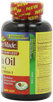 Nature Made Fish Oil Burp-Less 1200mg OMEGA-3 720 mg One Per Day 120 Counts
