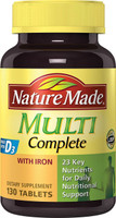 Nature Made Multi Completo com Ferro 130 comprimidos 23 nutrientes essenciais