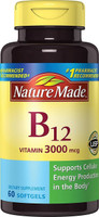 Nature Made Vitamin B-12 Softgels 3000 Mcg 60 Count Supports Cellular Energy