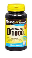 Mason vitaminas d 1000 UI comprimidos mastigáveis ​​de pêssego e baunilha 60 contagens