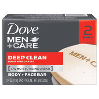 Dove Men+Care Body and Face Bar Deep Clean 4 oz X 2 Bar