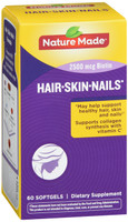 Nature Made Hair Skin Nails with Biotin Softgel 2500 mcg 60 Count