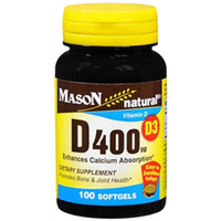 Mason Vitamins Vitamin D 400iu Softgels 100 Count Promotes bone & joint health
