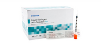 Insulin Syringe with Needle McKesson 1 mL 28 Gauge 1/2 Inch Attached Needle Without Safety