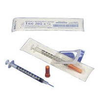 Monoject™ SoftPack Insulin Syringe with 30G x 5/16" L Needle and Accu-tip™ Flat Plunger Tip 1/2mL Capacity