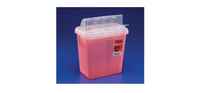 Multi-purpose Sharps Container In-Room 1-Piece 16.25H X 13.75W X 6D Inch 3 Gallon Translucent Red Base Horizontal Entry Lid