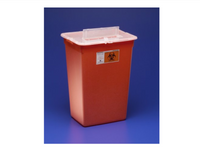 Sharps-A-Gator Multi-purpose Sharps Container 1-Piece 15.5H X 21.5W X 12D Inch 10 Gallon Red Base Vertical Entry Lid