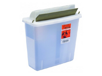 In-Room Multi-purpose Sharps Container 1-Piece 11H X 10.75W X 4.75D Inch 5 Quart Translucent Base Horizontal Entry Lid