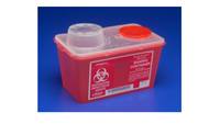 Monoject Multi-purpose Sharps Container 1-Piece 7.08H X 6.75W X 10.56D Inch 4 Quart Red Base /Translucent Lid Vertical Drop Chimney 