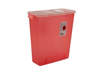 Multi-purpose Sharps Container 1-Piece 13.75H X 13.75W X 6D Inch 3 Gallon Translucent Base Hinged, Rotor Lid