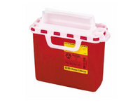 Multi-purpose Sharps Container 1-Piece 12H X 13.5W X 6D Inch 2 Gallon Red Base Horizontal Entry Lid