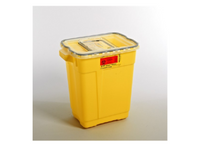 Chemotherapy Sharps Container 2-Piece 18.5H X 17.75W X 11.75D Inch 9 Gallon Yellow Base Sliding Lid