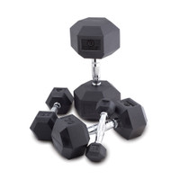 BODY SPORT RUBBER ENCASED HEX DUMBBELL, 50 LBS.
