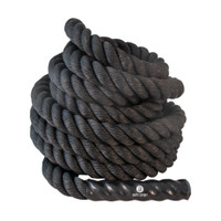 Corde d'entraînement pour sports corporels, 40' de long, 2" de diamètre, corde en polypropylène noir avec poignée noire
