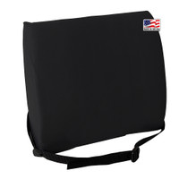 SLIM REST 13" X 14" DELUXE FABRIC COVER W/ POSITIONING BELT ; LUMBAR FOAM CUSHION;BLACK
