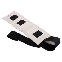 ANKLE WEIGHT CUFF, VINYL OUTER FABRIC, VELCRO CLOSURE, CONTAINS METAL PELLETS, WHITE, 1/4LB
