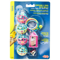 Jouets pour oiseaux Living World avec clochettes, paquet de 3 