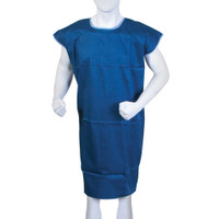 BODYMED CLOTH GOWN WITH HOOK & LOOP CLOSURE, 43" LONG, 3X-LARGE, NAVY BLUE
