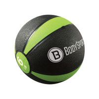 BODY SPORT MEDICINE BALL WITH ILLUSTRATED EXERCISE GUIDE, 6 LBS., GREEN, CONTAINS LATEX
