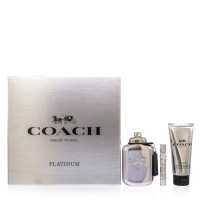 Coach platinum/coach set (m) spray edp 3,3 onças spray edp 0,25 onças gel de banho 3,3 onças em caixa de presente 