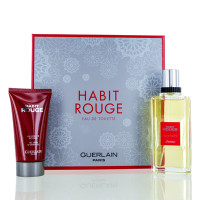 Conjunto Habit Rouge/guerlain (m) spray edt 3,3 onças, gel de banho 2,5 onças 