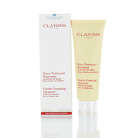  Clarins / espuma de limpeza suave com manteiga de karité 4,4 onças para pele seca ou sensível 