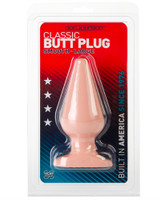 Klassisk buttplug glat - stor - hvid