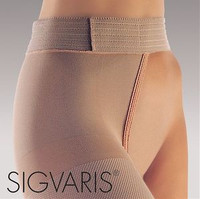 Sigvaris 500 naturgummi 40-50 mmHg åpen tå unisex lårhøy med midjefeste - 504W