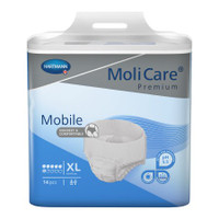 MCK MoliCare Sous-vêtements absorbants unisexes pour adultes Premium Mobile 6D à enfiler avec coutures détachables X-Large jetables à absorption modérée - Sac de 14