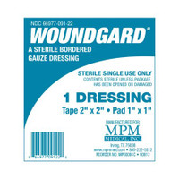 Curativo adesivo MCK WoundGard 2 x 2 polegadas de gaze quadrada branca estéril - pacote com 30